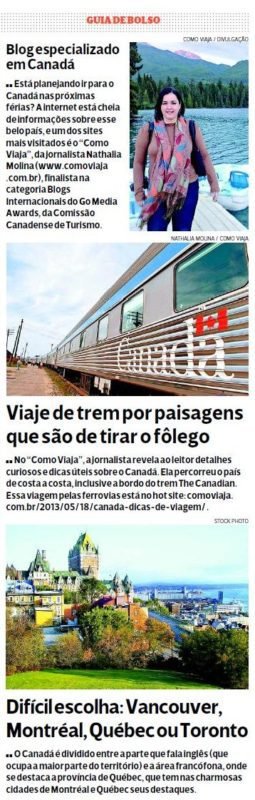 Como Viaja! no jornal Hoje em Dia - Reprodução