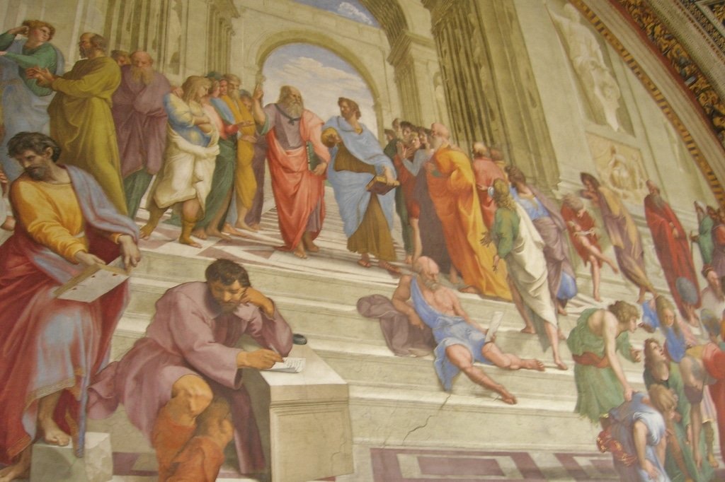 Pintura de Michelangelo: ingresso do Museu do Vaticano com Capela Sistina