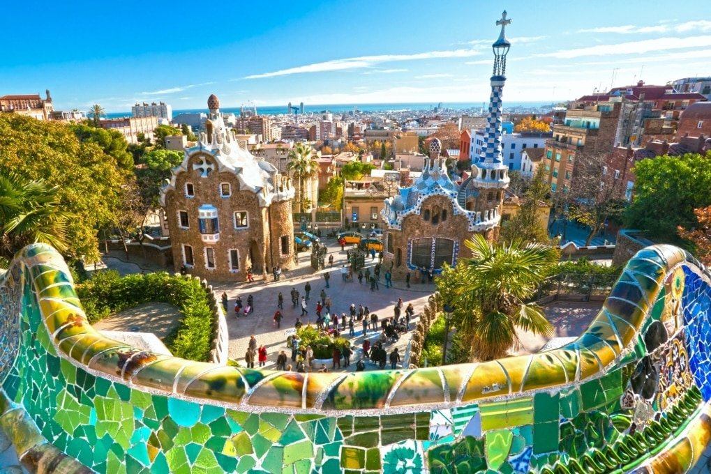 Parque Güell, em Barcelona: obra de Gaudí